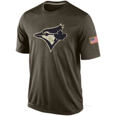 Men's Toronto Blue Jays Olive Dri-Fit Salute To Service KO Performance T-Shirt