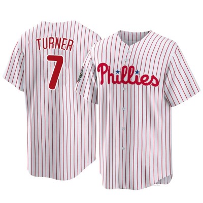 Men's Trea Turner Philadelphia Phillies Replica White 2022 World Series Home Jersey