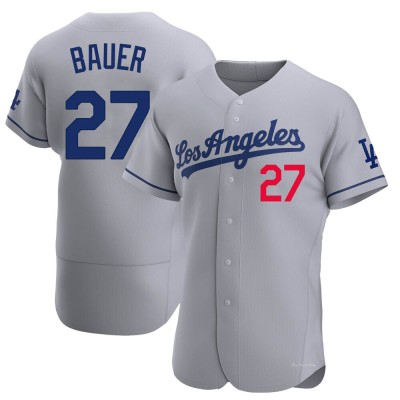 Men's Trevor Bauer Los Angeles Dodgers Authentic Gray Away Jersey