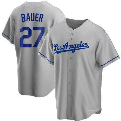 Men's Trevor Bauer Los Angeles Dodgers Replica Gray Road Jersey