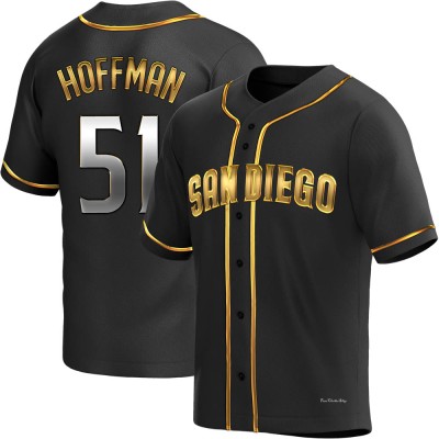 Men's Trevor Hoffman San Diego Padres Replica Black Golden Alternate Jersey