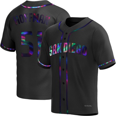 Men's Trevor Hoffman San Diego Padres Replica Black Holographic Alternate Jersey