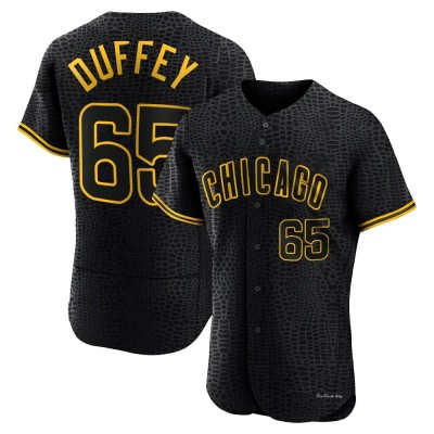 Men's Tyler Duffey Chicago Cubs Authentic Black Snake Skin City Jersey