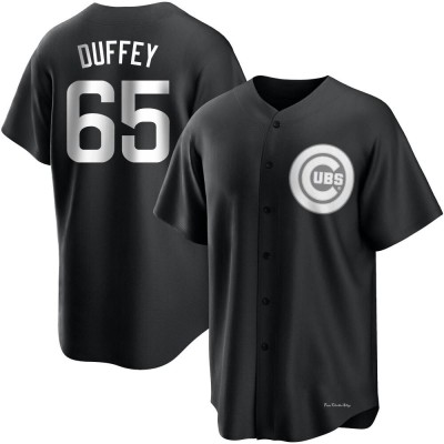 Men's Tyler Duffey Chicago Cubs Replica Black/White Jersey