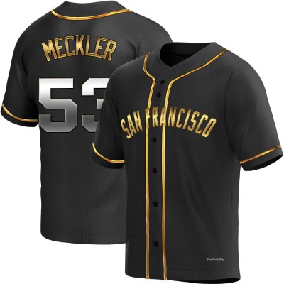 Men's Wade Meckler San Francisco Giants Replica Black Golden Alternate Jersey