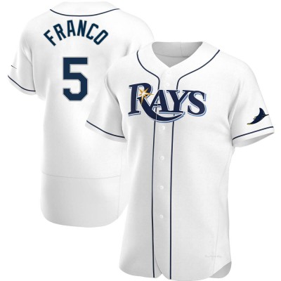 Men's Wander Franco Tampa Bay Rays Authentic White Home Jersey