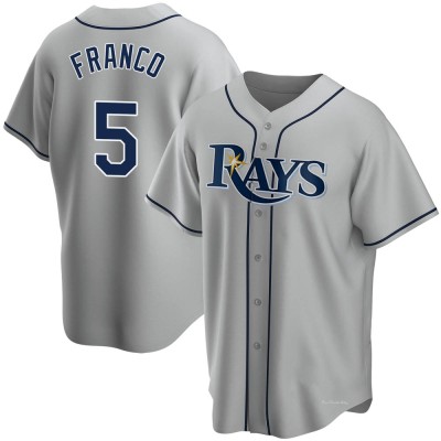 Men's Wander Franco Tampa Bay Rays Replica Gray Road Jersey