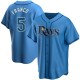 Men's Wander Franco Tampa Bay Rays Replica Light Blue Alternate Jersey