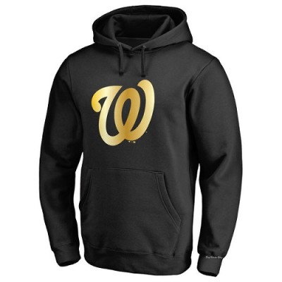 Men's Washington Nationals Gold Collection Pullover Hoodie - Black