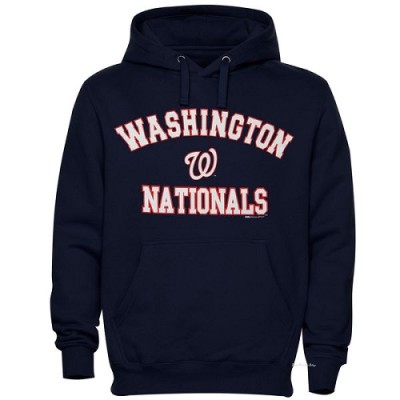 Men's Washington Nationals Navy Blue Stitches Fastball Fleece Pullover Hoodie -