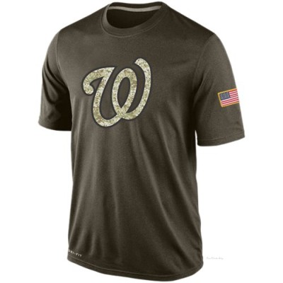 Men's Washington Nationals Olive Dri-Fit Salute To Service KO Performance T-Shirt