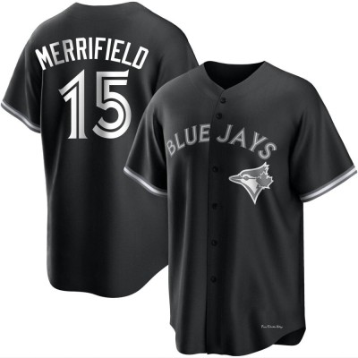 Men's Whit Merrifield Toronto Blue Jays Replica Black/White Jersey