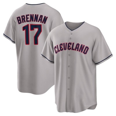 Men's Will Brennan Cleveland Guardians Replica Gray Road Jersey