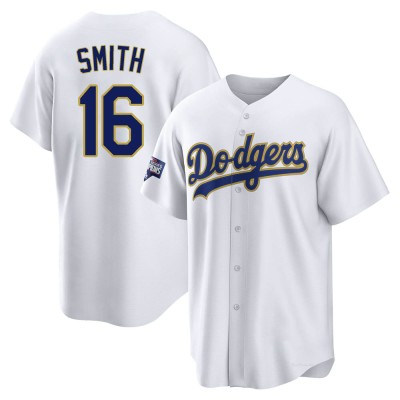 Men's Will Smith Los Angeles Dodgers Replica White/Gold 2021 Gold Program Player Jersey