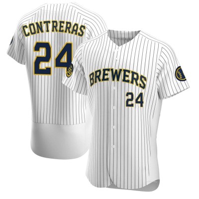 Men's William Contreras Milwaukee Brewers Authentic White Alternate Jersey