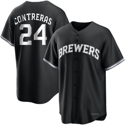 Men's William Contreras Milwaukee Brewers Replica Black/White Jersey