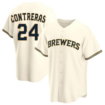 Men's William Contreras Milwaukee Brewers Replica Cream Home Jersey