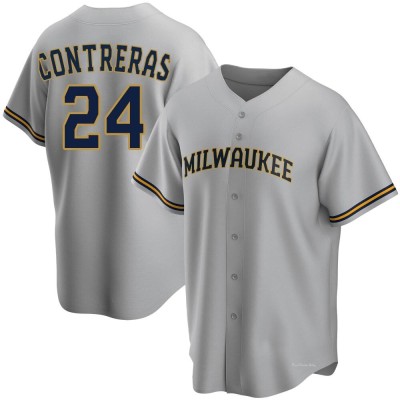 Men's William Contreras Milwaukee Brewers Replica Gray Road Jersey