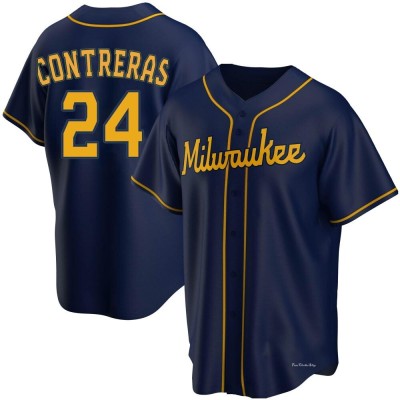 Men's William Contreras Milwaukee Brewers Replica Navy Alternate Jersey