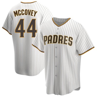 Men's Willie Mccovey San Diego Padres Replica White/Brown Home Jersey