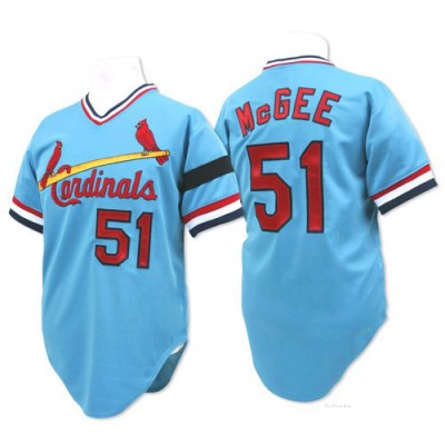 Men's Willie McGee St. Louis Cardinals Authentic Blue Throwback Jersey