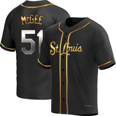 Men's Willie McGee St. Louis Cardinals Replica Black Golden Alternate Jersey