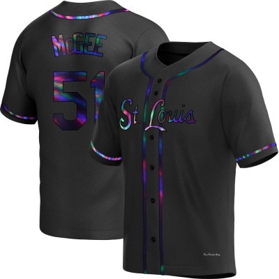 Men's Willie McGee St. Louis Cardinals Replica Black Holographic Alternate Jersey