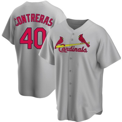 Men's Willson Contreras St. Louis Cardinals Replica Gray Road Jersey