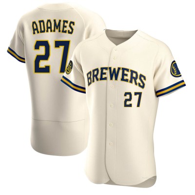 Men's Willy Adames Milwaukee Brewers Authentic Cream Home Jersey