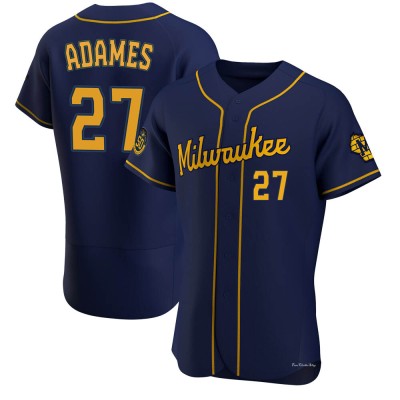 Men's Willy Adames Milwaukee Brewers Authentic Navy Alternate Jersey