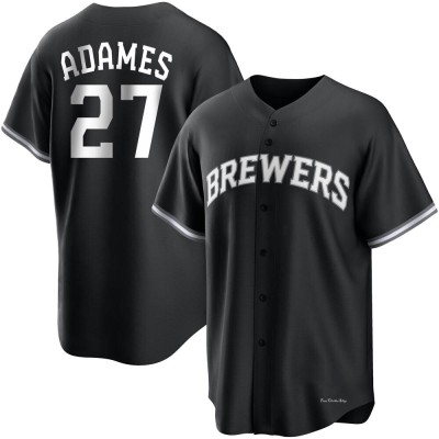 Men's Willy Adames Milwaukee Brewers Replica Black/White Jersey