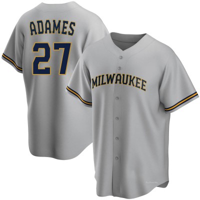 Men's Willy Adames Milwaukee Brewers Replica Gray Road Jersey