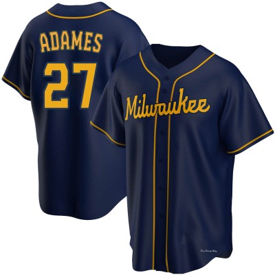 Men's Willy Adames Milwaukee Brewers Replica Navy Alternate Jersey