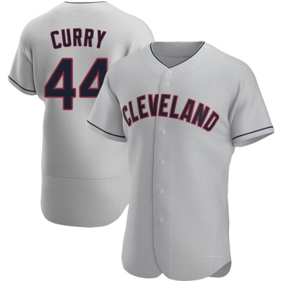 Men's Xzavion Curry Cleveland Guardians Authentic Gray Road Jersey