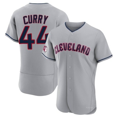 Men's Xzavion Curry Cleveland Guardians Authentic Gray Road Jersey