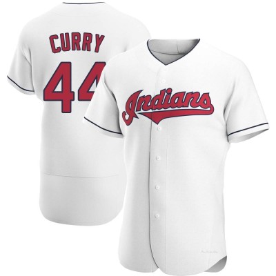 Men's Xzavion Curry Cleveland Guardians Authentic White Home Jersey