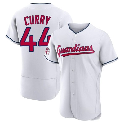 Men's Xzavion Curry Cleveland Guardians Authentic White Home Jersey