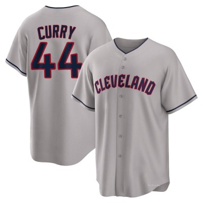 Men's Xzavion Curry Cleveland Guardians Replica Gray Road Jersey