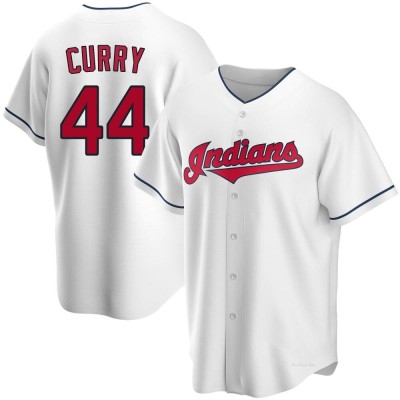 Men's Xzavion Curry Cleveland Guardians Replica White Home Jersey