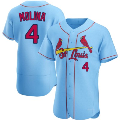 Men's Yadier Molina St. Louis Cardinals Authentic Light Blue Alternate Jersey