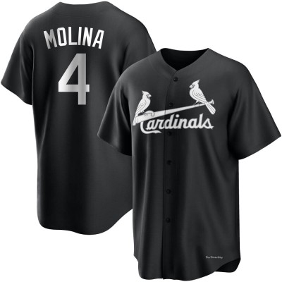 Men's Yadier Molina St. Louis Cardinals Replica Black/White Jersey