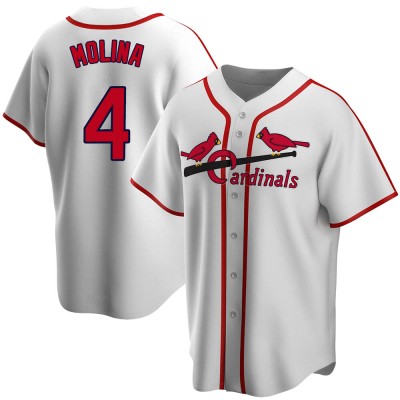 Men's Yadier Molina St. Louis Cardinals White Home Cooperstown Collection Jersey