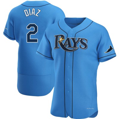 Men's Yandy Diaz Tampa Bay Rays Authentic Light Blue Alternate Jersey