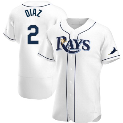 Men's Yandy Diaz Tampa Bay Rays Authentic White Home Jersey