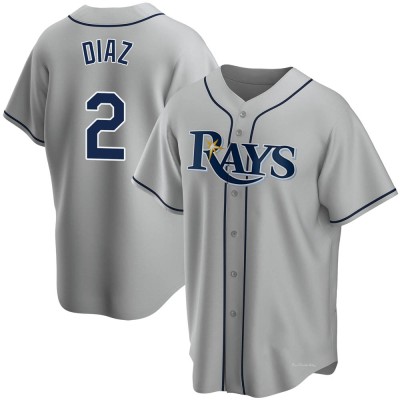 Men's Yandy Diaz Tampa Bay Rays Replica Gray Road Jersey