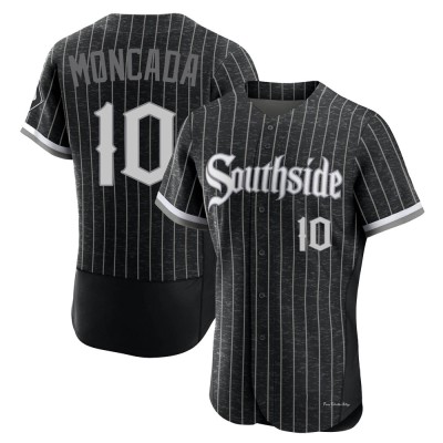 Men's Yoan Moncada Chicago White Sox Authentic Black 2021 City Connect Jersey