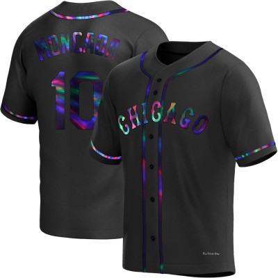 Men's Yoan Moncada Chicago White Sox Replica Black Holographic Alternate Jersey