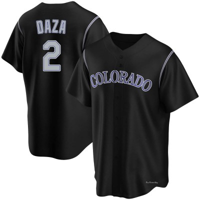 Men's Yonathan Daza Colorado Rockies Replica Black Alternate Jersey