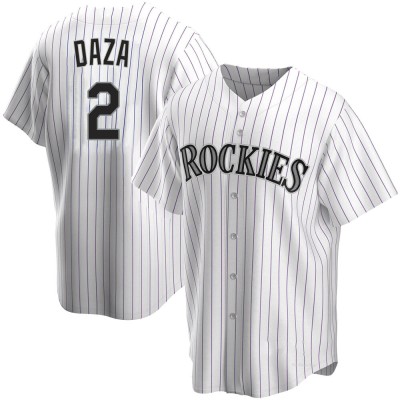 Men's Yonathan Daza Colorado Rockies Replica White Home Jersey