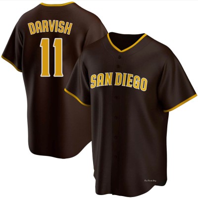 Men's Yu Darvish San Diego Padres Replica Brown Road Jersey